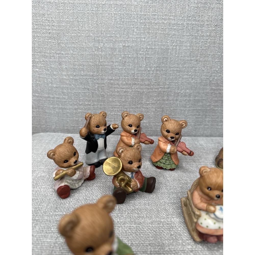 Homco Porcelain Teddy Bear Figurines 14 Piece Lot - Picture 7 of 11